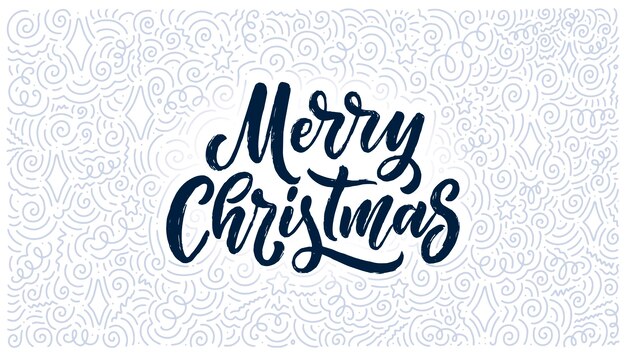 Letras de feliz navidad en estilo dibujado a mano.