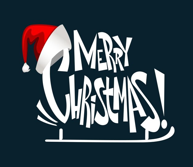 Letras de feliz navidad. Tipografía de vacaciones de Navidad. Ilustración vectorial.