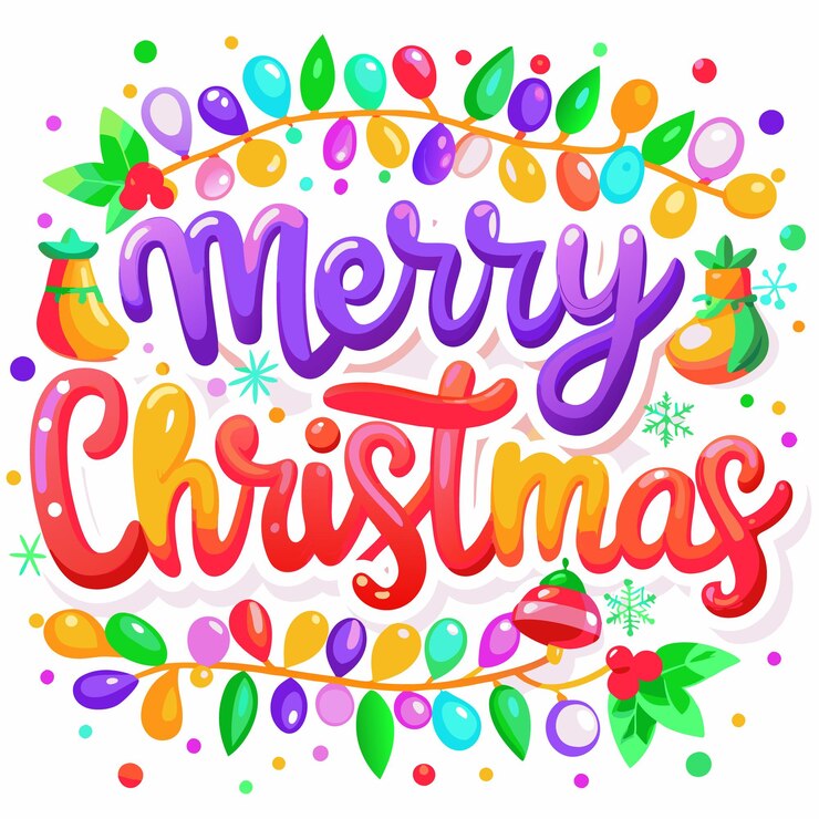 Vector letras de feliz navidad