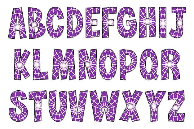 Letras de fiesta de Halloween hechas a mano Diseño tipográfico de arte creativo de color