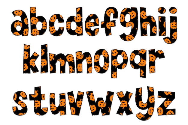 Letras de fiesta de Halloween hechas a mano Diseño tipográfico de arte creativo de color