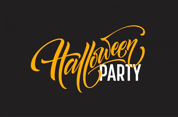 Letras de fiesta de Halloween para invitación, postales, póster.