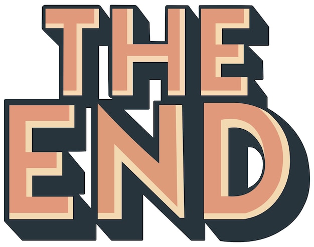 Las letras finales en un estilo retro