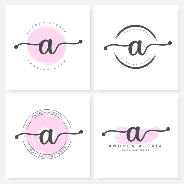 Letras florales femeninas Una plantilla de diseño de logotipo