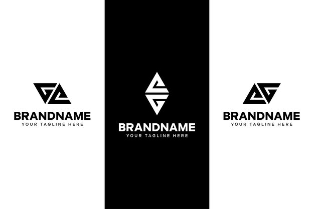 Las letras GE y el logotipo triangular EG son adecuados para cualquier empresa con las iniciales GE o EG