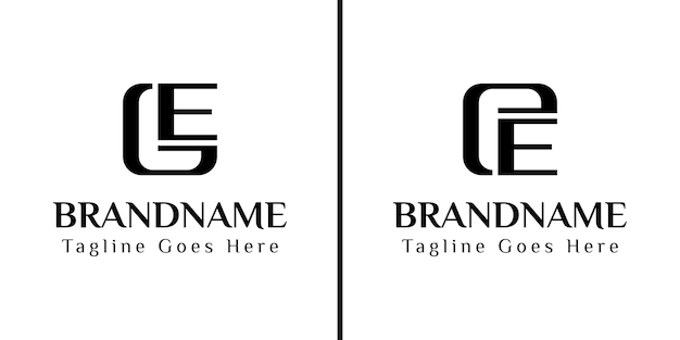 Las letras GE y el monograma EE Logotipo para empresas con las iniciales GE EG EE