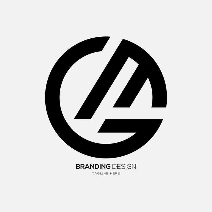 Vector letras gm o mg formas redondeadas alfabeto logotipo moderno