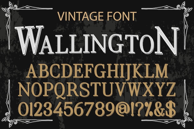 Vector letras gráfico estilo wallington