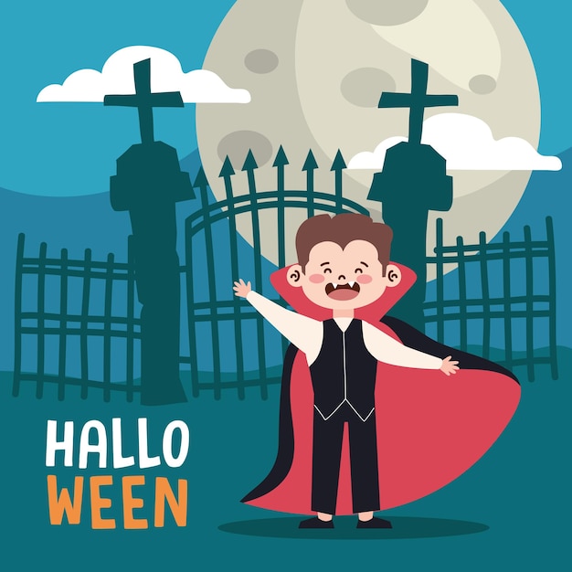 Letras de halloween con el pequeño drácula