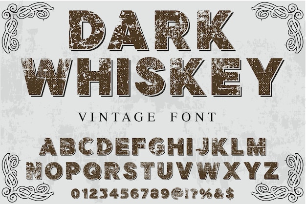 Vector letras hechas a mano whisky oscuro