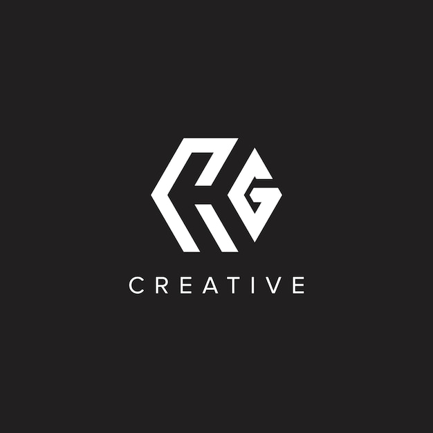 Letras HG GH Logotipo creativo Inicial basado en monograma Icono Elemento vectorial