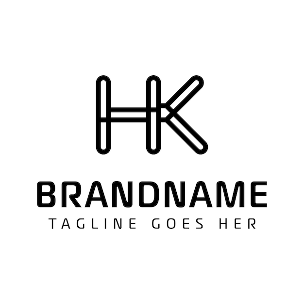 Las letras HK Monogram Logotipo para negocios con las iniciales HK o KH
