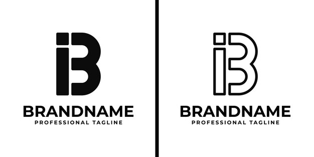 Letras IB o monograma BI Logos para negocios con las iniciales BI o IB