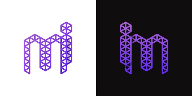 Las letras IM y el logotipo MI Polygon son adecuados para negocios relacionados con el polígono con las iniciales IM o MI