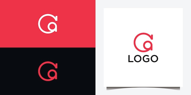 letras iniciales abstractas GA AG diseño de logotipo vector diseño de monograma simple