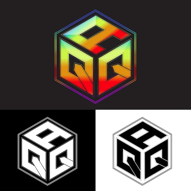 Vector letras iniciales aqq diseño de logotipo de polígono imagen vectorial