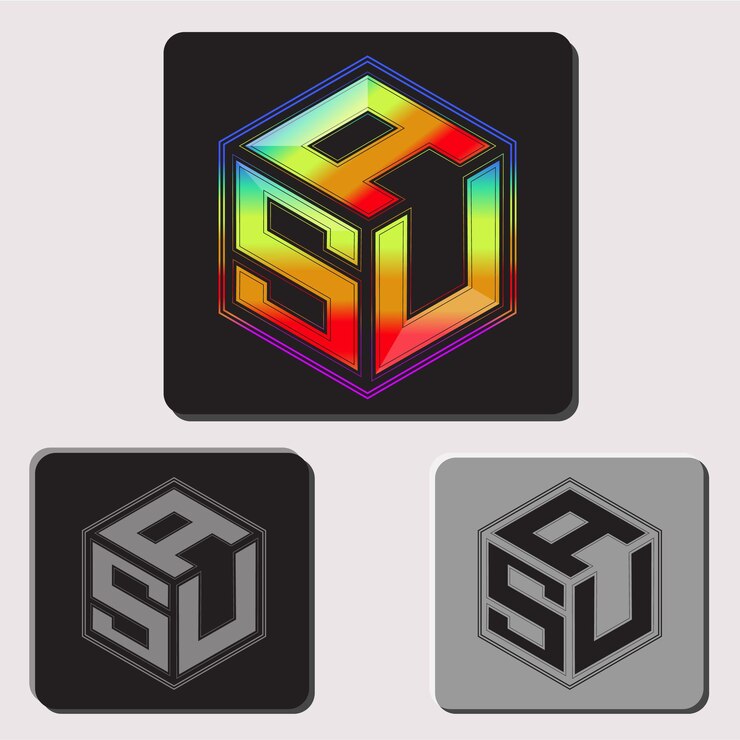Vector letras iniciales asu polígono logo diseño vector imagen