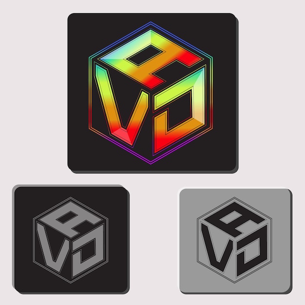 letras iniciales avd diseño de logotipo de polígono imagen vectorial
