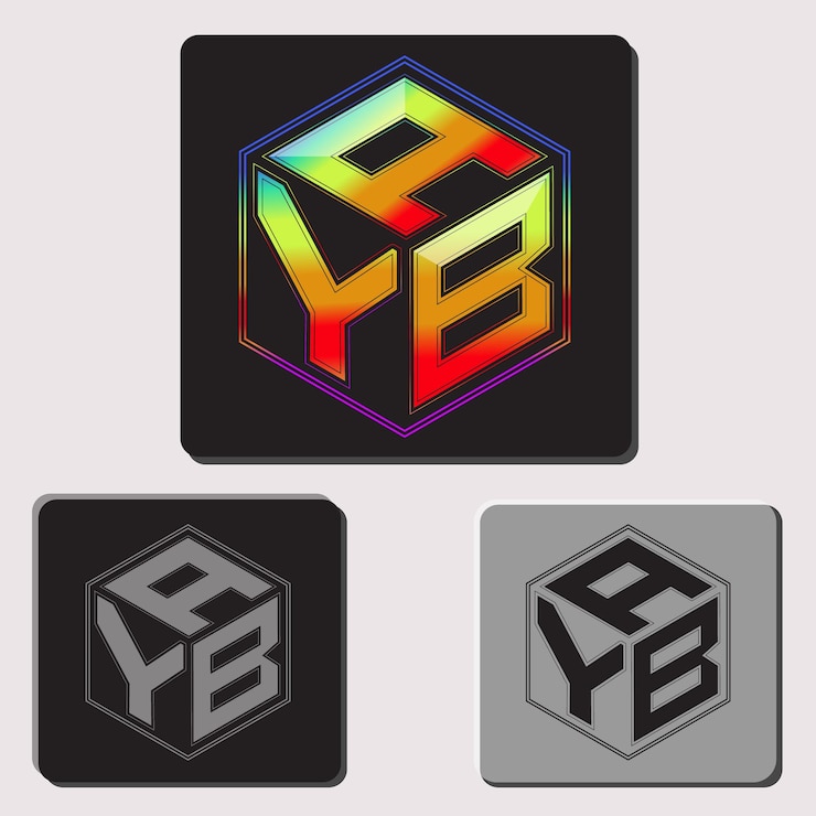 Vector letras iniciales ayb diseño de logotipo de polígono imagen vectorial