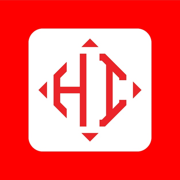 Letras iniciales creativas simples Diseños de logotipos HI