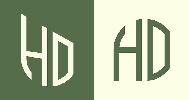 Las letras iniciales creativas simples HO Diseños de logotipos Bundle