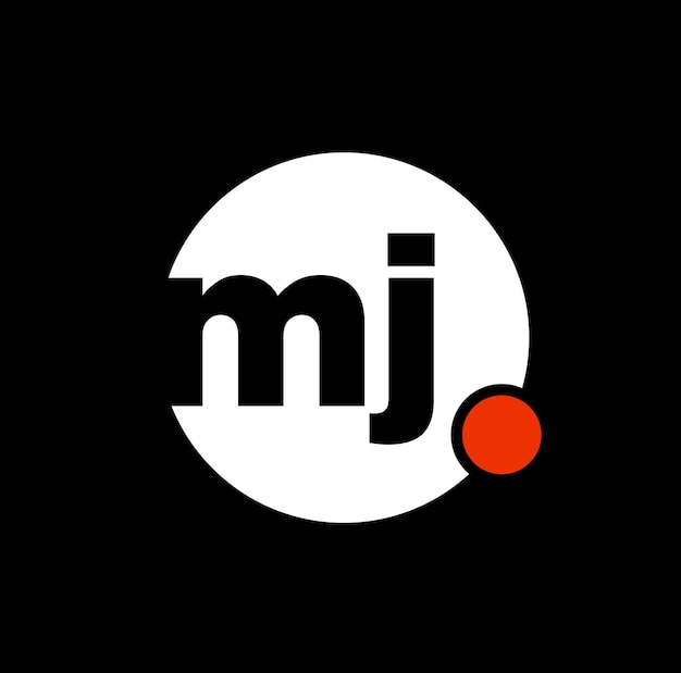 Letras iniciales de MJ del monograma del nombre de la marca Icono de la marca MJ