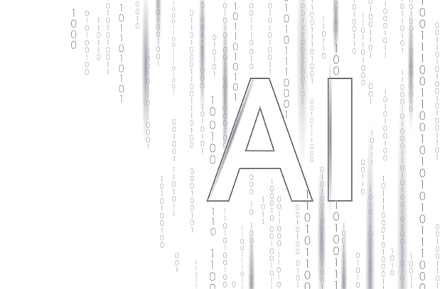 Las letras de inteligencia artificial ai firman el concepto de tecnología en línea de aprendizaje automático en Internet en la nube