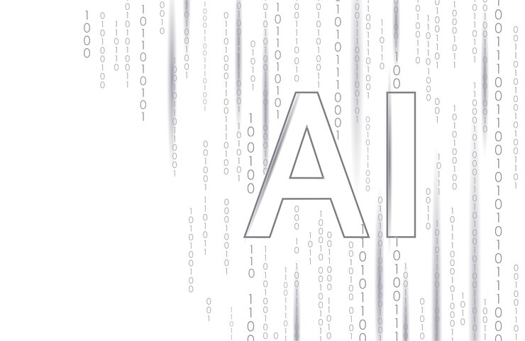 Vector las letras de inteligencia artificial ai firman el concepto de tecnología en línea de aprendizaje automático en internet en la nube
