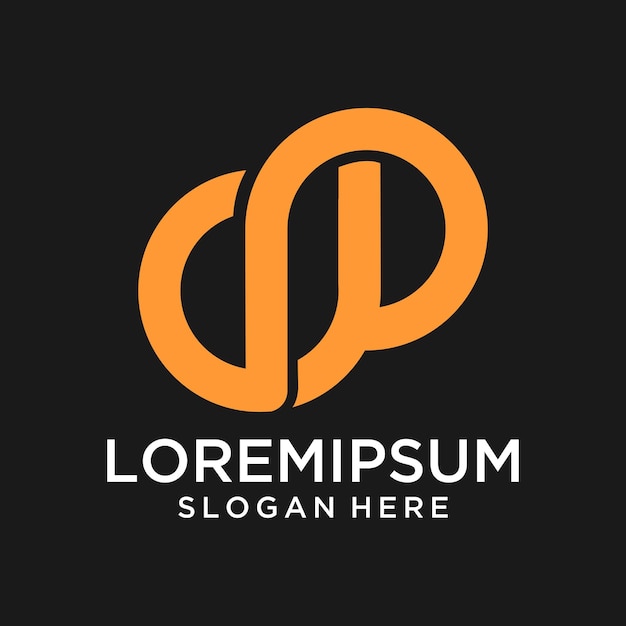 Las letras interconectadas del logotipo DP