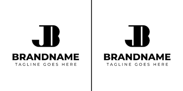 Letras JB Monograma Logotipo adecuado para cualquier negocio con las iniciales JB o BJ