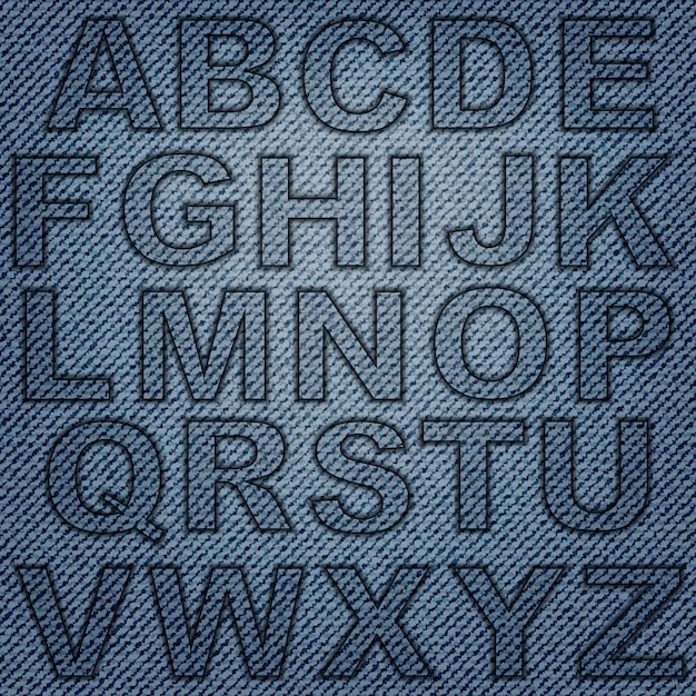 Vector letras de jeans