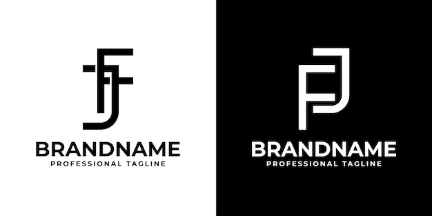 Las letras JF y FJ Monogram Logotipo adecuado para cualquier negocio con las iniciales JF o FJ