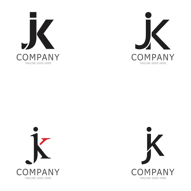 Vector las letras jk kj j y k del vector del icono