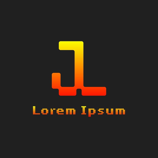 Las letras JL Pixel Monogram Logotipo adecuado para cualquier negocio con las iniciales JL o LJ
