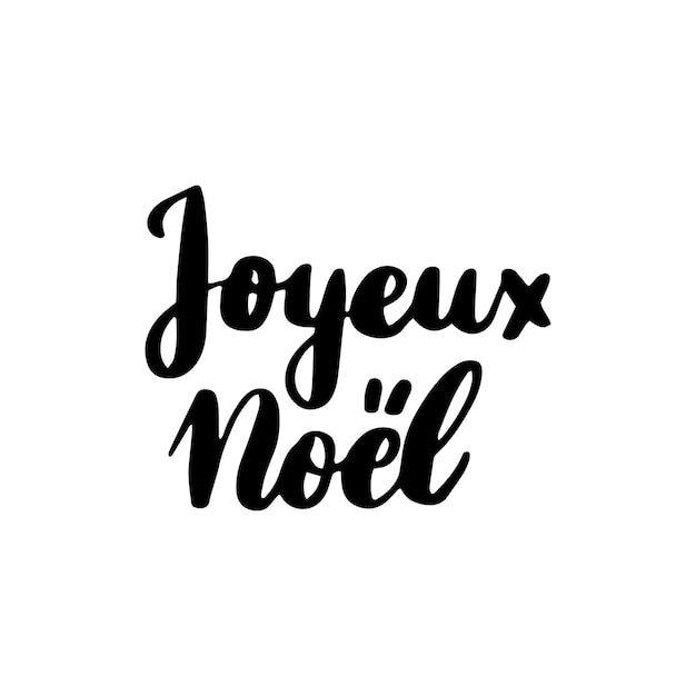 Letras de Joyeux Noel. Ilustración de vector de caligrafía de pincel.