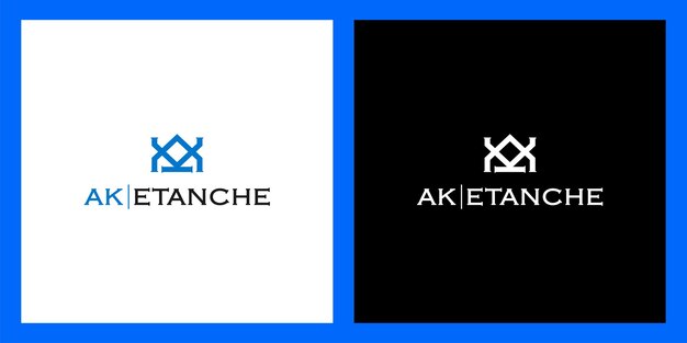 Letras K y A con diseño de logo de casa