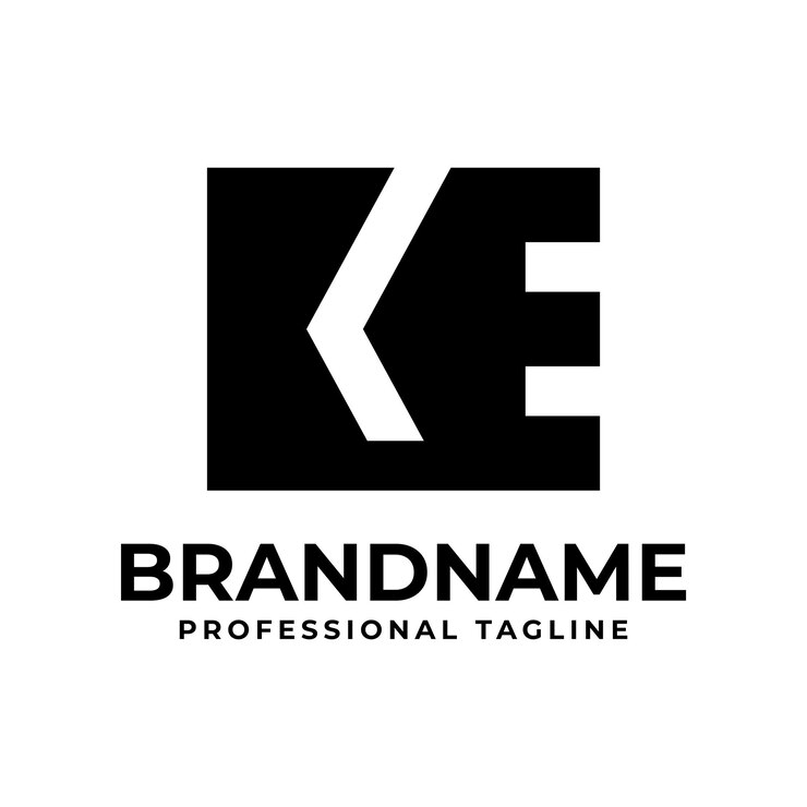 Vector letras ke monograma logotipo adecuado para cualquier negocio con las iniciales ke o ek