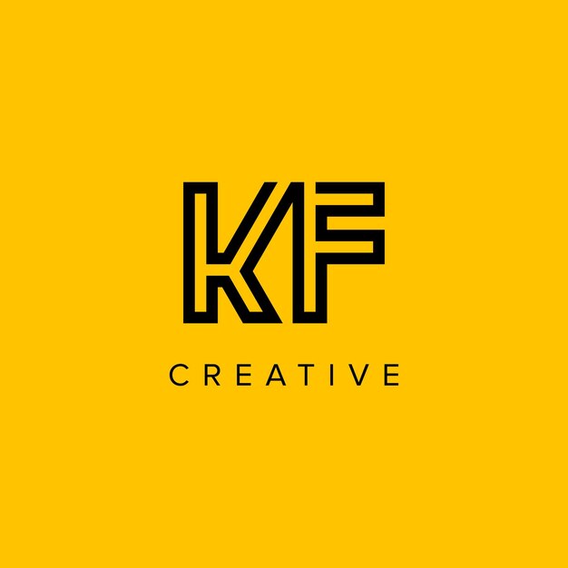 Letras KF FK Logotipo de lujo creativo Inicial basado en monograma Icono elementos vectoriales