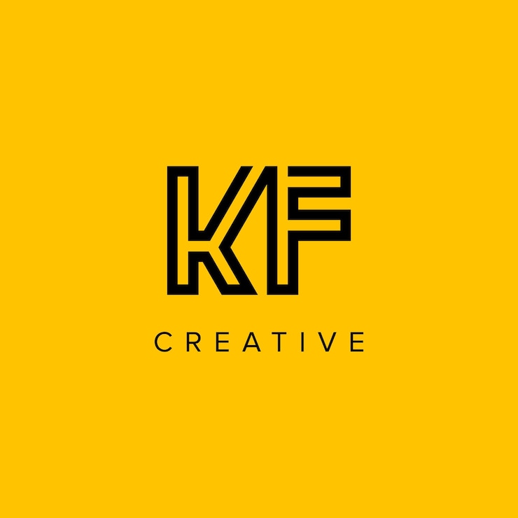 Vector letras kf fk logotipo de lujo creativo inicial basado en monograma icono elementos vectoriales