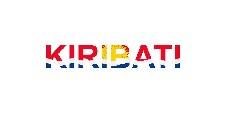 Vector letras de kiribati en el estilo de la bandera del país kiribati palabra en el diseño de la bandera nacional