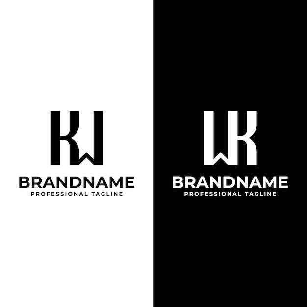Las letras KW y WK Monogram Logotipo adecuado para cualquier negocio con las iniciales WK o KW
