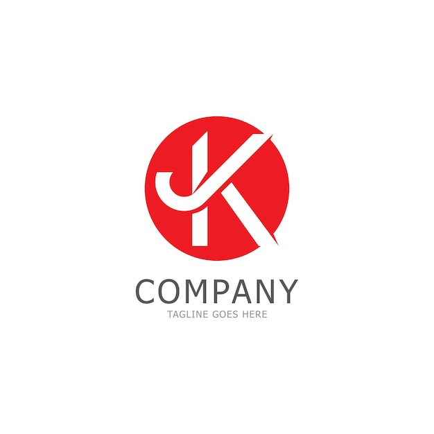 las letras logo jk kj j y k icono vector