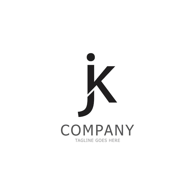 las letras logo jk kj j y k icono vector