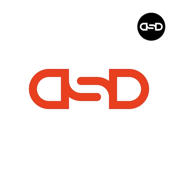 Las letras del logotipo DSD en el espacio negativo