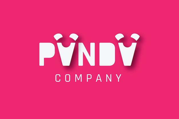 letras de logotipo de panda de vector libre