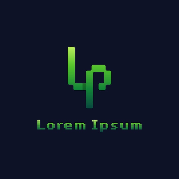 Las letras LP Pixel Monogram Logotipo adecuado para cualquier negocio con las iniciales PL o LP
