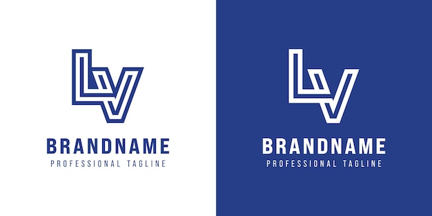 Las letras LV Monogram Logotipo adecuado para cualquier negocio con las iniciales LV o VL