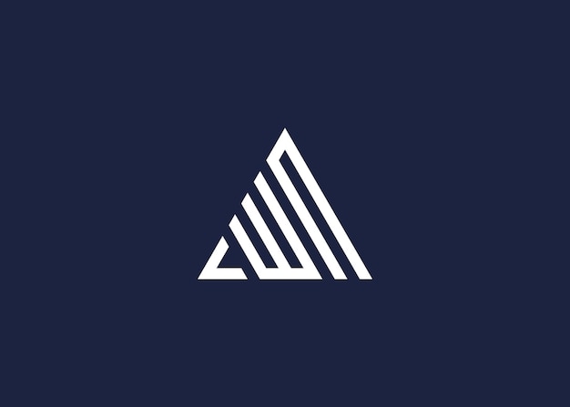 letras lwn con logotipo de triángulo diseño de icono de diseño vectorial inspiración de plantilla
