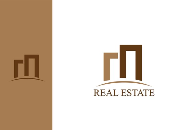 letras m y n que construyen el concepto de logotipo de la empresa inmobiliaria de la ciudad