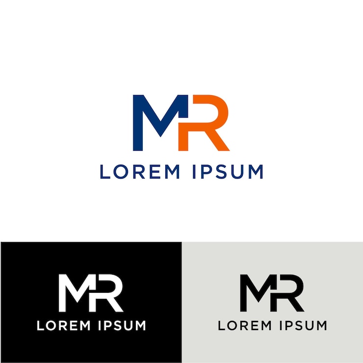 Vector letras m y r logotipo profesional